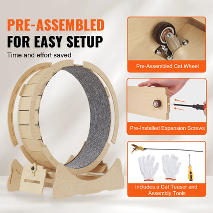 Wooden Cat Exercise Wheel
